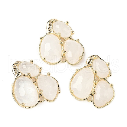 Natural Quartz Crystal Links connectors G-E526-28K-1