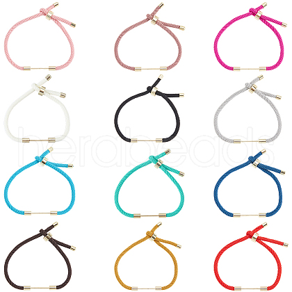 SUNNYCLUE 12Pcs 12 Colors Braided Nylon Cord Bracelet Making MAK-SC0001-24-1