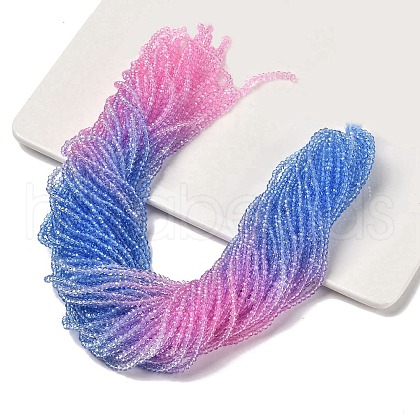 Transparent Painted Glass Beads Strands X1-DGLA-A034-T2mm-A08-1