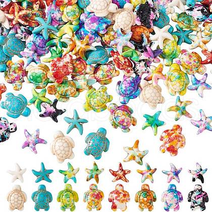 ARRICRAFT 160Pcs 16 Styless Synthetic Turquoise Dyed Beads Strands G-AR0005-96-1