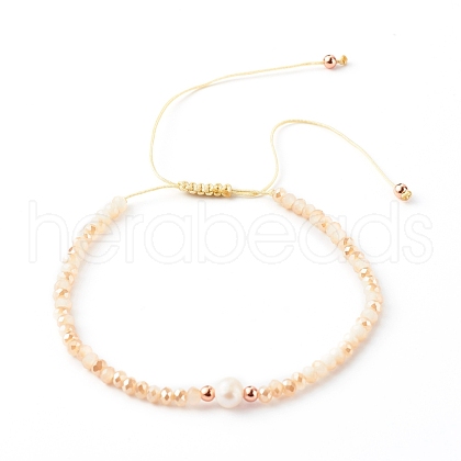 Adjustable Nylon Thread Braided Bead Bracelets BJEW-JB06456-01-1