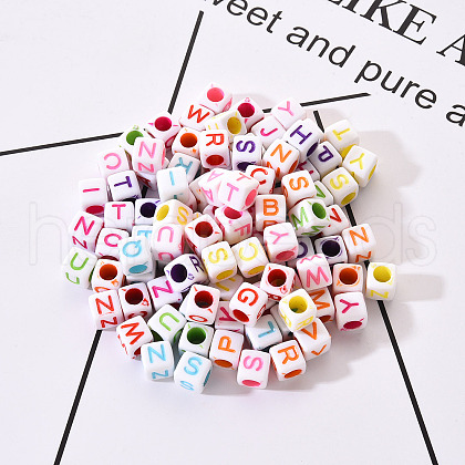 White Opaque Acrylic Beads SACR-YW0001-20-1