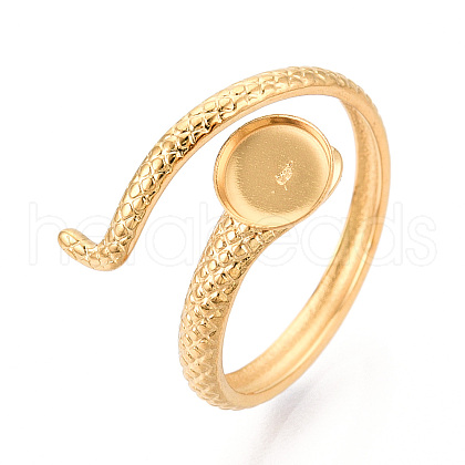 Snake 304 Stainless Steel Cuff Ring Components STAS-T066-05G-1
