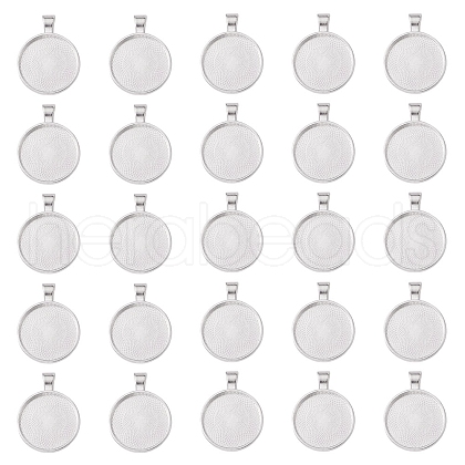 Alloy Pendant Cabochon Settings PALLOY-YW0001-69S-1