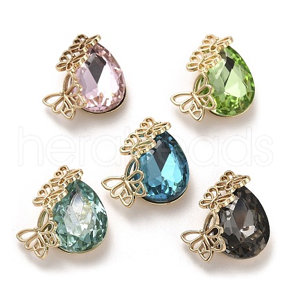 Glass with Golden Brass Pendants GLAA-G111-08G-1