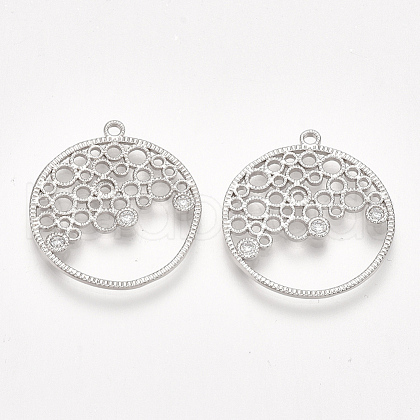 Brass Filigree Pendants KK-T038-345P-01-1