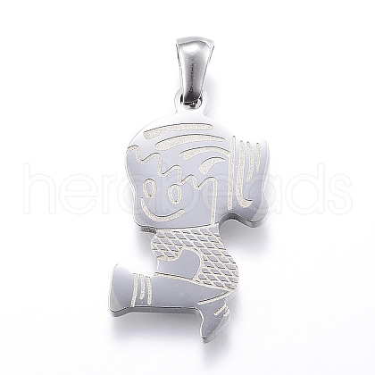 304 Stainless Steel Pendants STAS-K162-022P-1