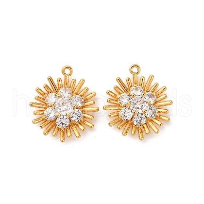 Brass Micro Pave Cubic Zirconia Pendants KK-K382-38G-1
