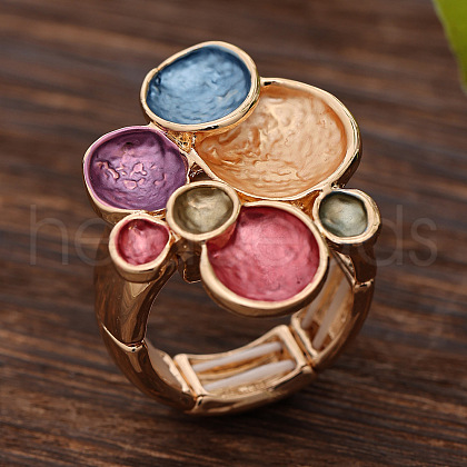 Zinc Alloy & Enamel Finger Rings for Women FS-WG360EB-01-1