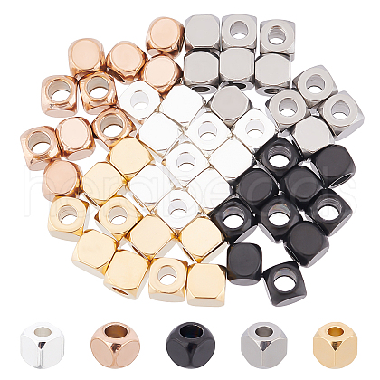 DICOSMETIC 50Pcs 5 Colors 304 Stainless Steel Beads STAS-DC0002-02-1