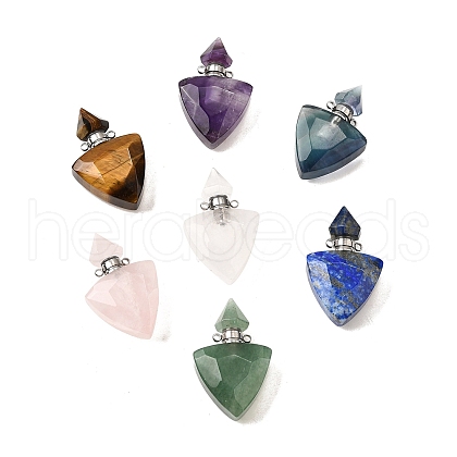 Natural Mixed Stone Perfume Bottle Pendants G-L623-10P-1