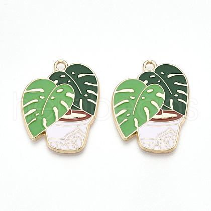 Alloy Enamel Pendants X-FIND-I014-07LG-1