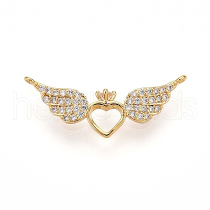 Brass Micro Pave Cubic Zirconia Pendants KK-N261-08G-1