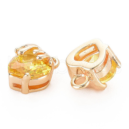 Brass Micro Pave Cubic Zirconia Charms KK-N232-302B-01-1