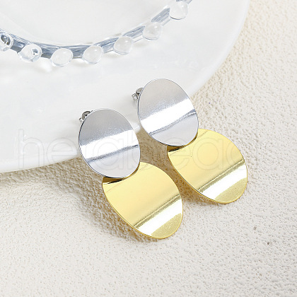 Brass Dangle Stud Earrings EJEW-S262-03GP-1