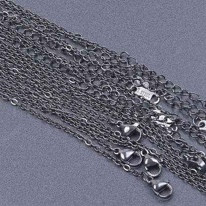 Stainless Steel Cable Chain Necklaces for DIY Jewelry Making Accessories EH9991-13-1