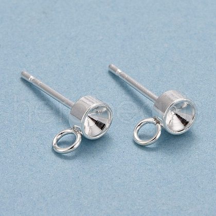 304 Stainless Steel Stud Earring Findings STAS-H410-04S-C-1