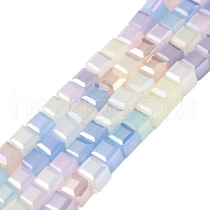 Electroplate Transparent Glass Beads Strands X-EGLA-N002-41-05-1