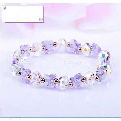 Glass Beaded Stretch Bracelets WGF21B9-05-1