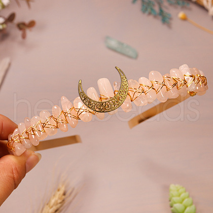 Natural Rose Quartz Hair Bands PW-WGDCA18-01-1