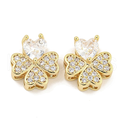 Brass with Clear Cubic Zirconia Charms KK-Q820-24G-1