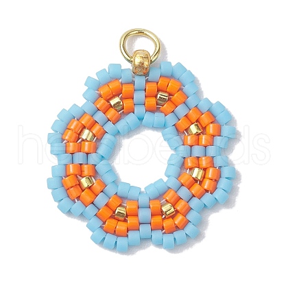 Handmade Seed Beads Pendants PALLOY-MZ00205-03-1