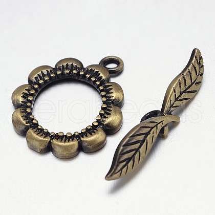 Brushed Brass Toggle Clasps KK-L116-27AB-NF-1