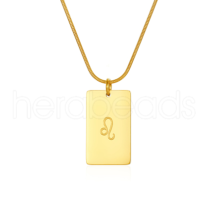 Stylish Stainless Steel 12 Zodiac Rectangle Pendant Necklaces for women GA2858-7-1