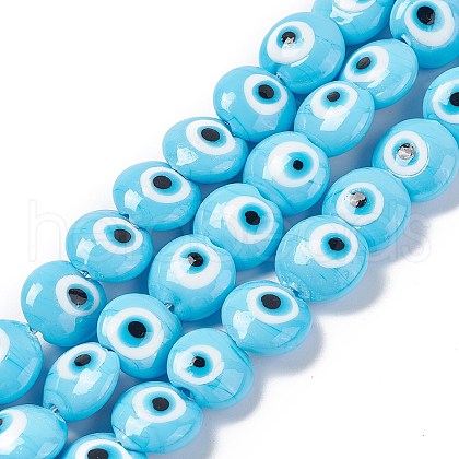 Handmade Evil Eye Lampwork Beads Strands LAMP-G157-01C-1