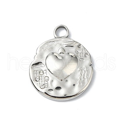 304 Stainless Steel Rhinestone Pendants STAS-L022-446P-1