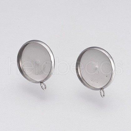 Non-Tarnish 202 Stainless Steel Stud Earring Settings STAS-I088-D-02P-1