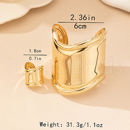 Alloy Wide Cuff Bangles & Cuff Rings Set FS-WG8E7FB-01-1