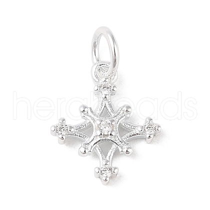 925 Sterling Silver Pave Clear Cubic Zirconia Star Charms STER-K181-01B-S-1