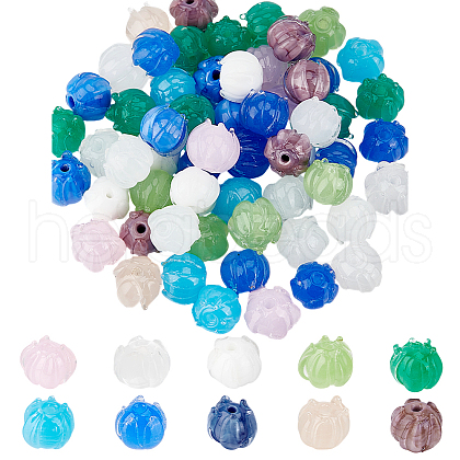 DELORIGIN 40Pcs 10 Colors  Transparent Glass Beads GLAA-DR0001-01-1