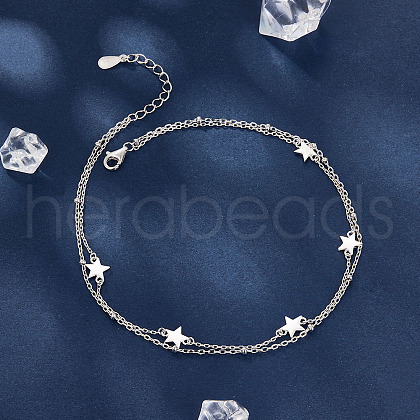 S925 Sterling Silver Double Layer Bracelets for Women CK7971-2-1