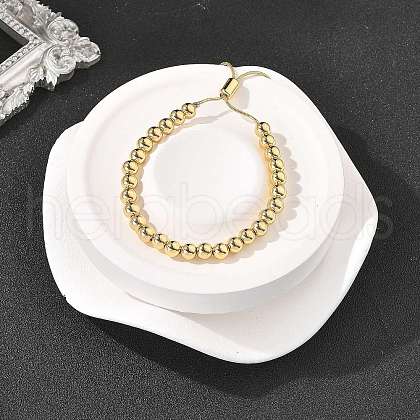 Rack Plating Brass Round Beaded Slider Bracelet for Women BJEW-B066-01A-01-1