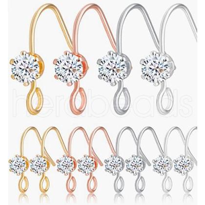 24Pcs 4 Color Brass Earring Hooks JX501A-1