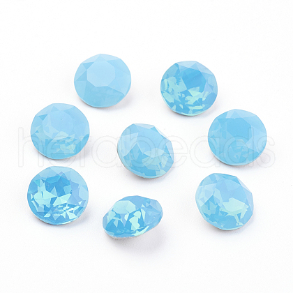 Pointed Back & Back Plated K9 Glass Rhinestone Cabochons RGLA-J012-10mm-394-1