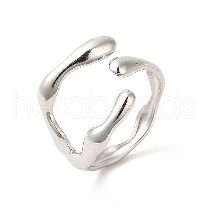 304 Stainless Steel Cuff Finger Ring RJEW-E063-32P-1