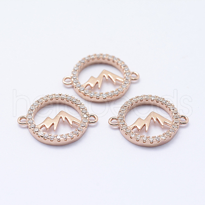 Brass Micro Pave Cubic Zirconia Links KK-P133-36RG-NR-1