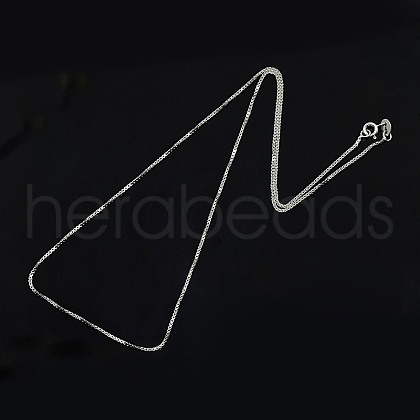 Anti-Tarnish Rhodium Plated 925 Sterling Silver Necklaces STER-M034-40B-1