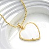 Brass White Enamel Heart Pendant Necklaces for Women NJEW-K381-10G-1