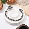 Viking 304 Stainless Steel Open Cuff Bangles for Men BJEW-U001-07K-AS-3