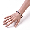 Dyed Wood Round Beads Stretch Bracelets BJEW-JB04839-06-3