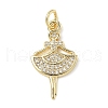 Brass Micro Pave Cubic Zirconia Pendants ZIRC-I356-08G-01-1