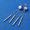 Anti-Tarnish Rhodium Plated 925 Sterling Silver Tassel Earrings STER-A044-02P-2