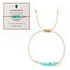Bohemian Style Copper Amazonite Bead Bracelet with Card IX7859-4-1