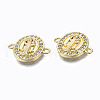 Brass Micro Pave Clear Cubic Zirconia Links Connectors ZIRC-N039-117-NF-3
