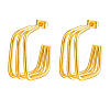 Fashionable Stainless Steel Multi-layer Square Stud Earrings EZ9487-5
