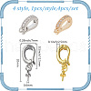 DELORIGIN 4Pcs 4 Styles Brass Micro Pave Clear Cubic Zirconia Fold Over Clasps KK-DR0001-12-2